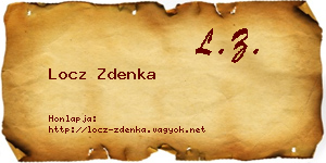 Locz Zdenka névjegykártya